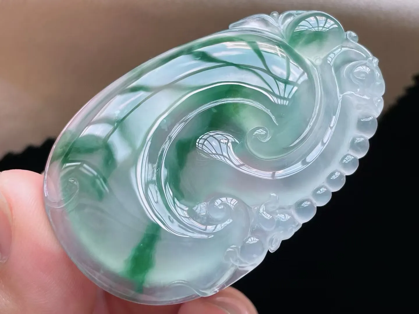 老坑冰种飘花事事如意吊坠