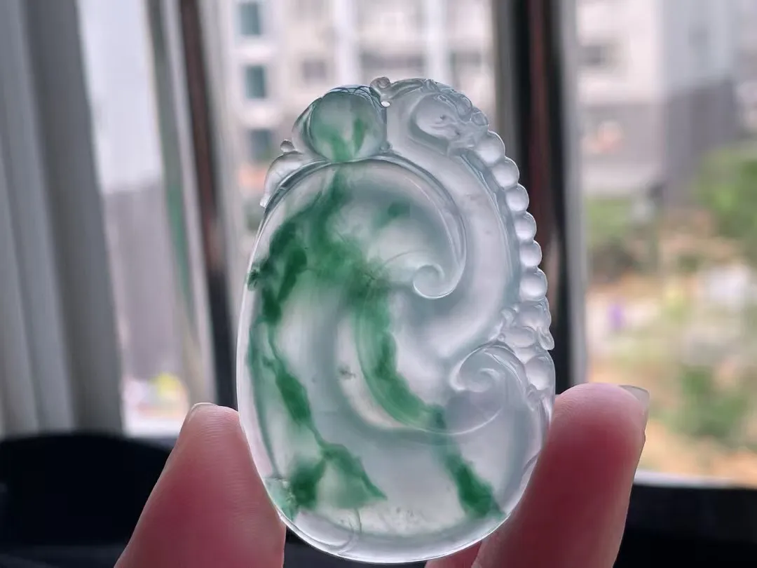 老坑冰种飘花事事如意吊坠