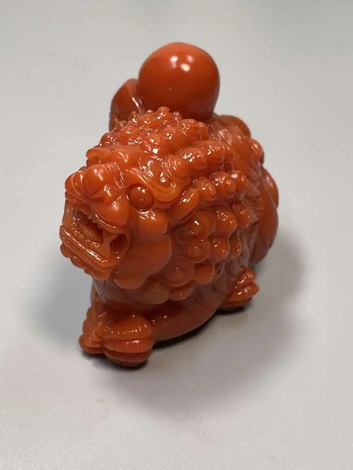 JYZ 川料南红【狮子】色彩红艳，满肉柿子红，多用款，规格约：50*28*37mm，重：63.8克