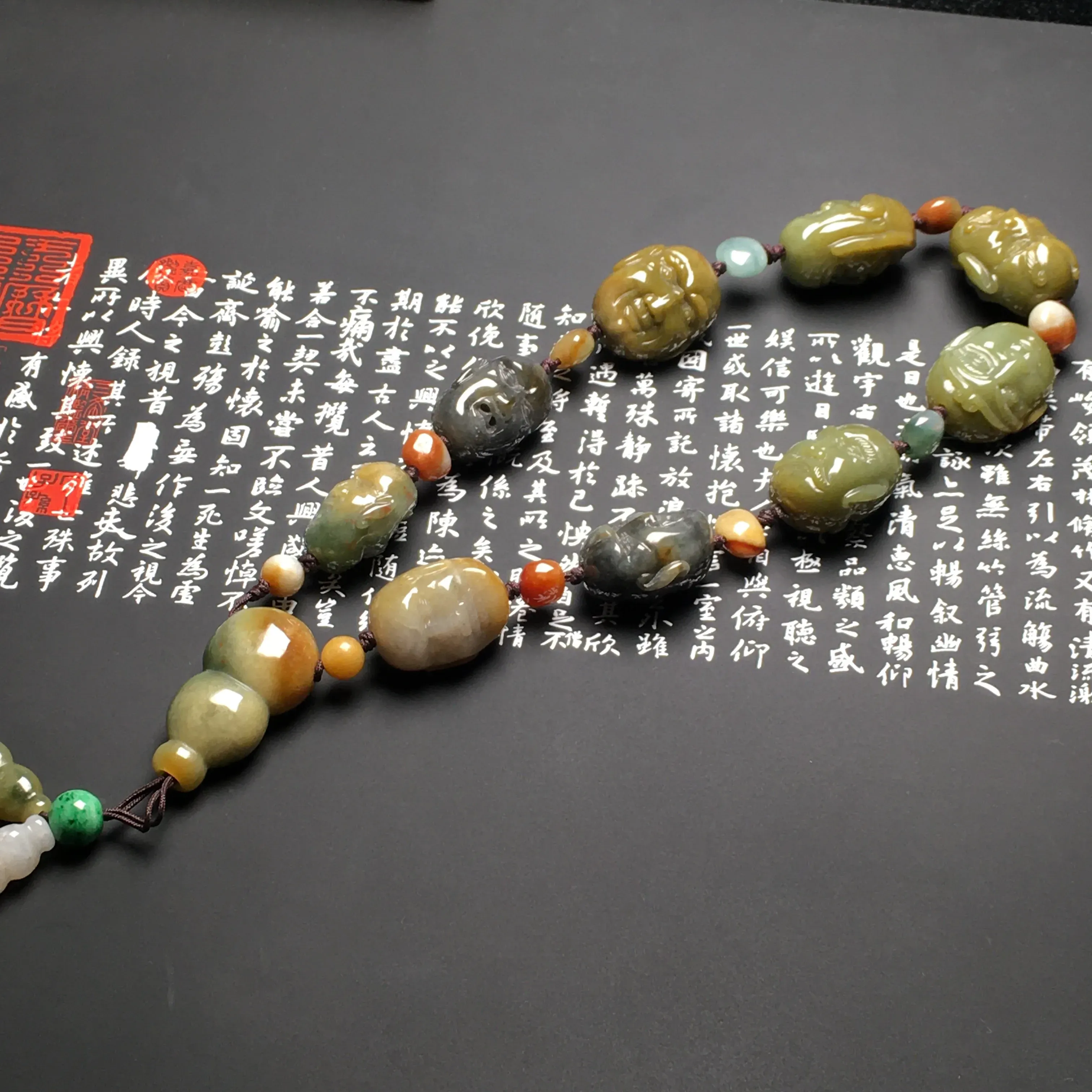 黄翡十八罗汉手持把件 裸石尺寸25.5-20-15.5毫米