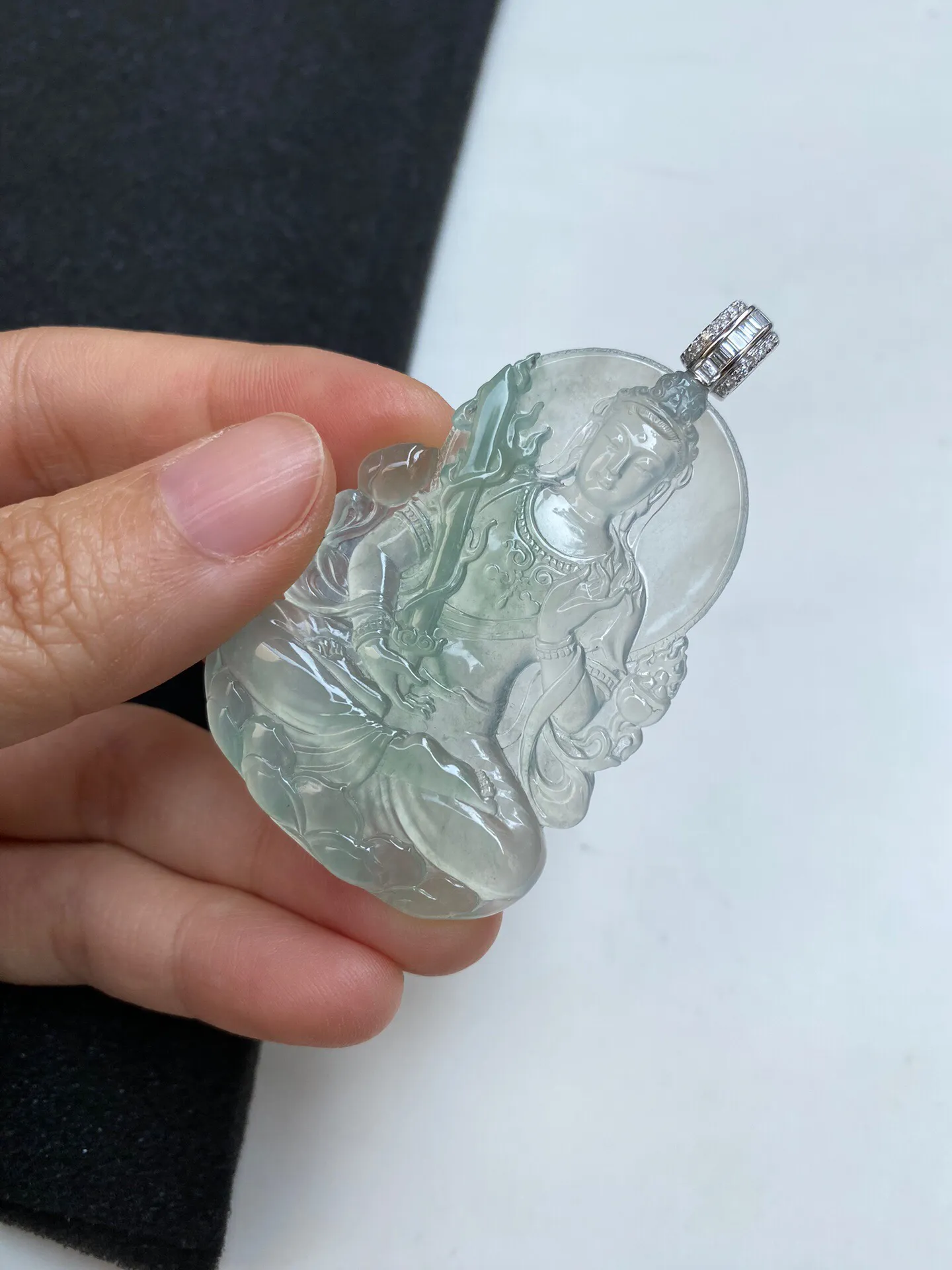 老坑冰晴虚空藏菩萨吊坠 裸石55.2-37.4-6毫米