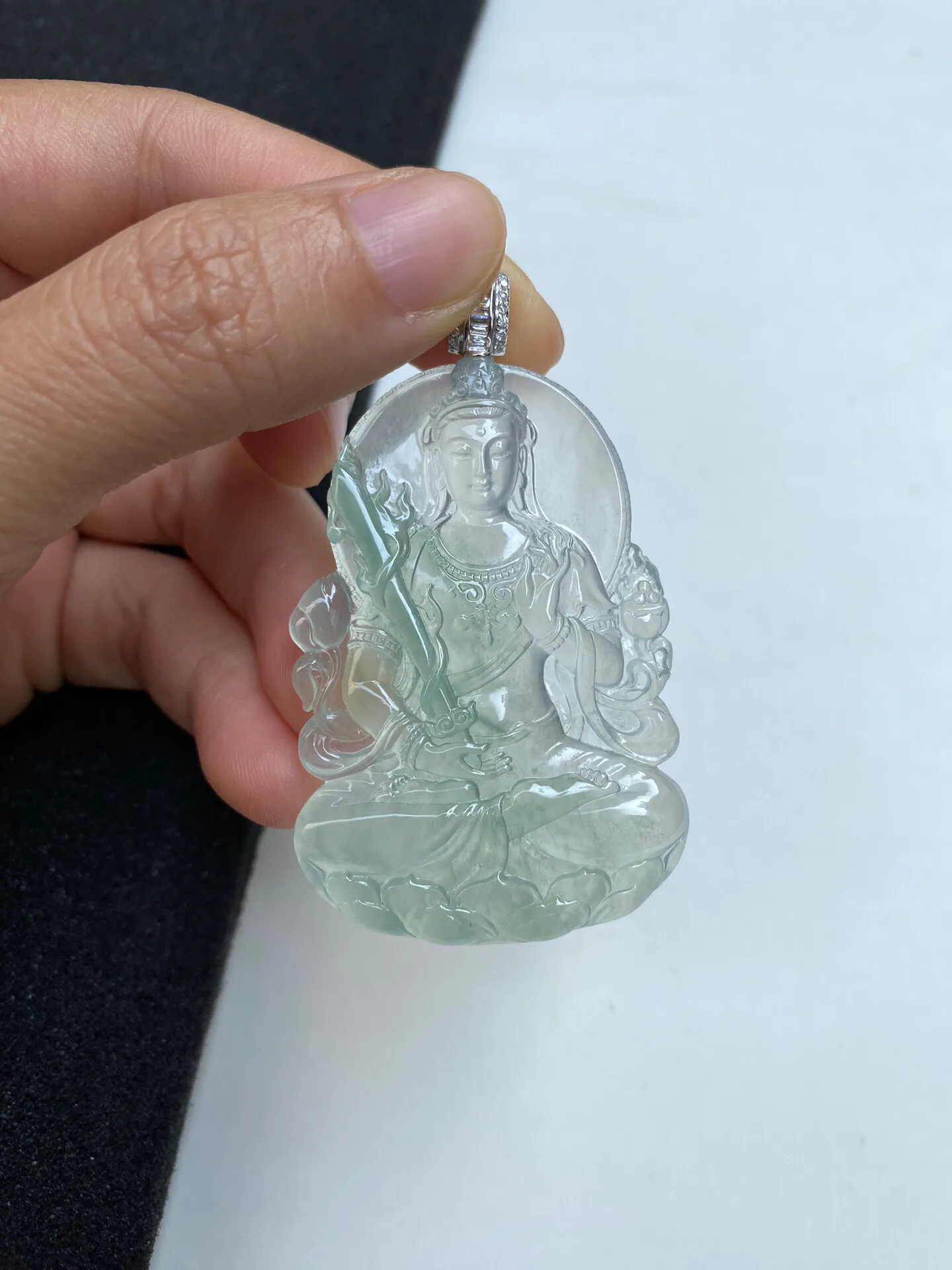 老坑冰晴虚空藏菩萨吊坠 裸石55.2-37.4-6毫米