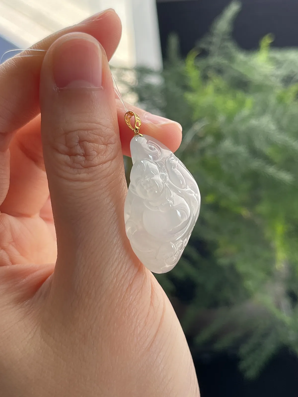 翡翠冰糯种Q版小弥勒挂坠