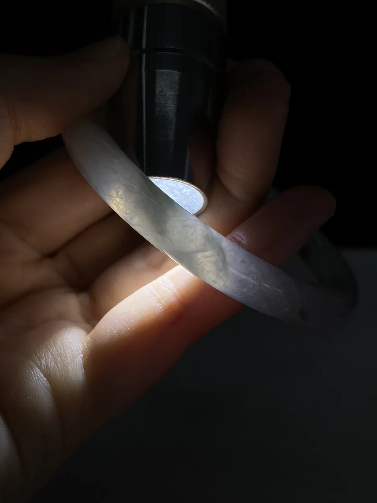 圆镯55圈口，翡翠手镯