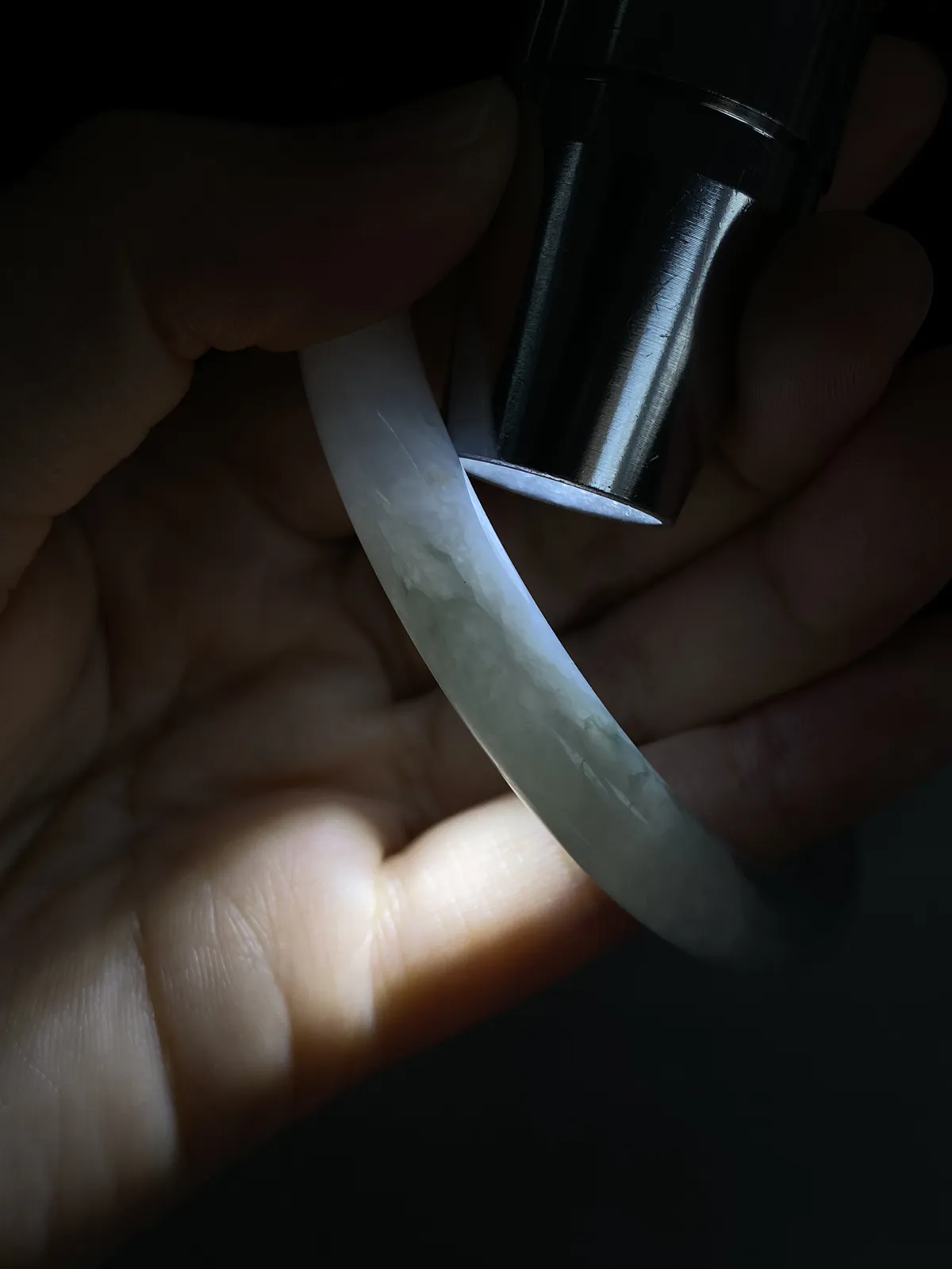圆镯55圈口，翡翠手镯
