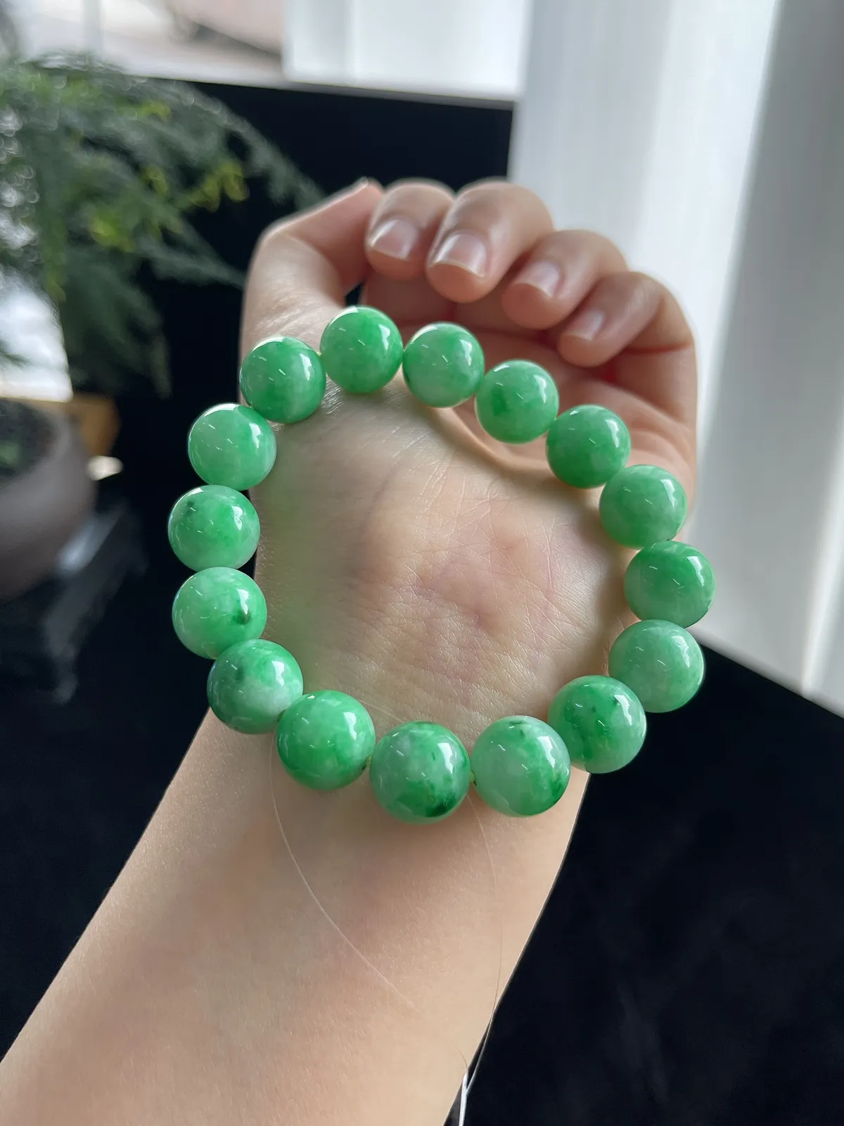 翡翠满绿手链