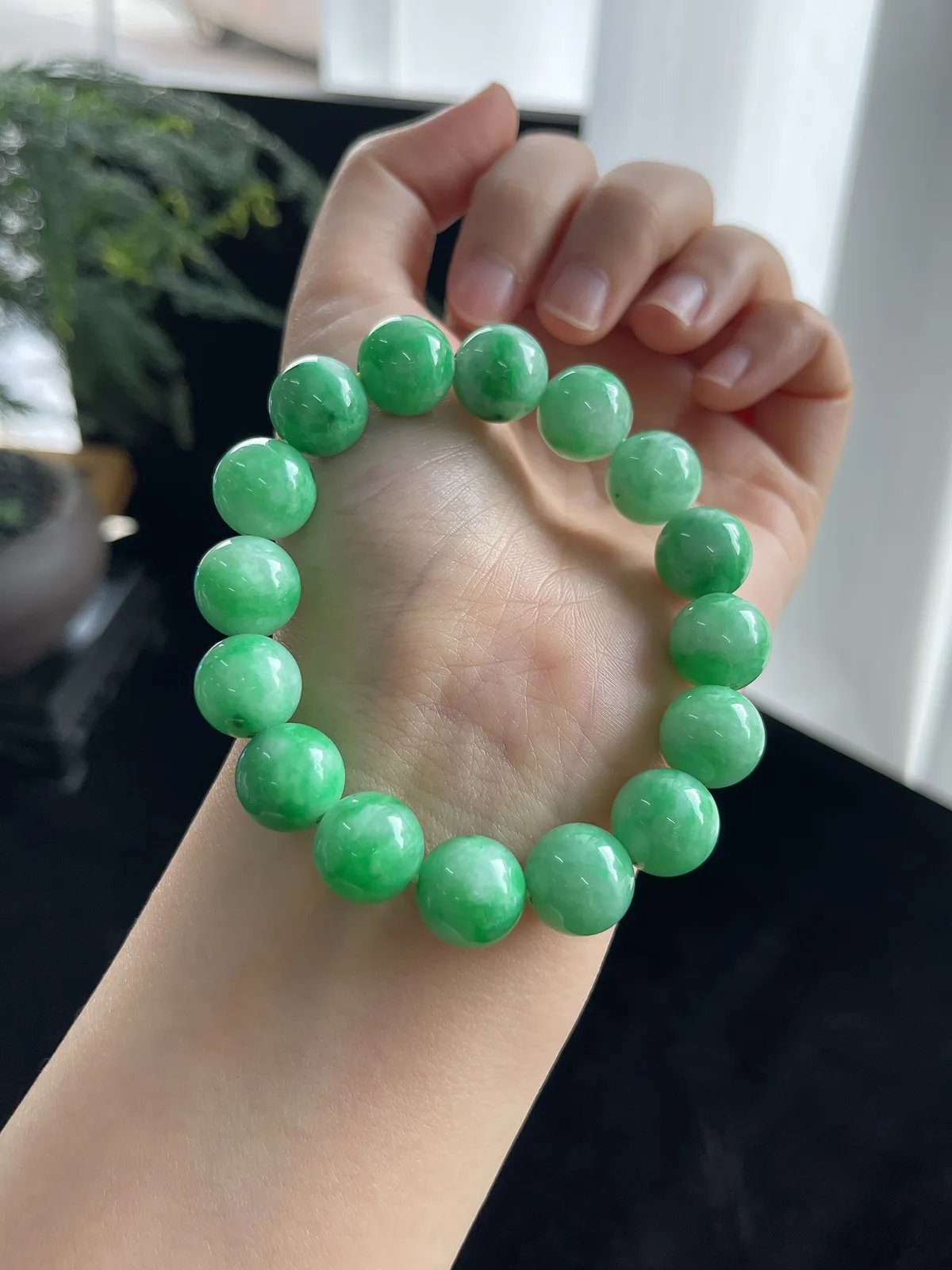 翡翠满绿手链
