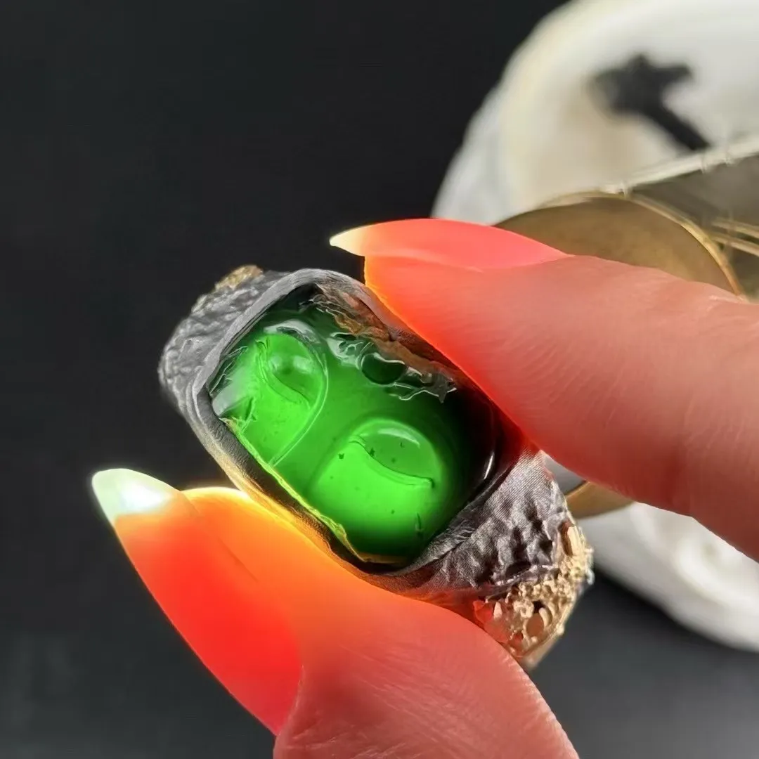 墨翠大扳指 古法工艺