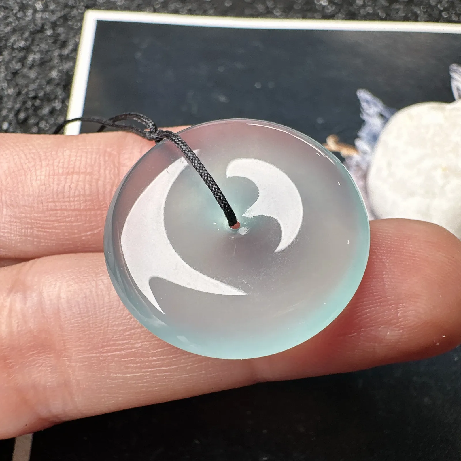 【冰扣子】天空蓝老坑料子，质量很高，上身霸气，难得一见的高品质扣子，收藏品质