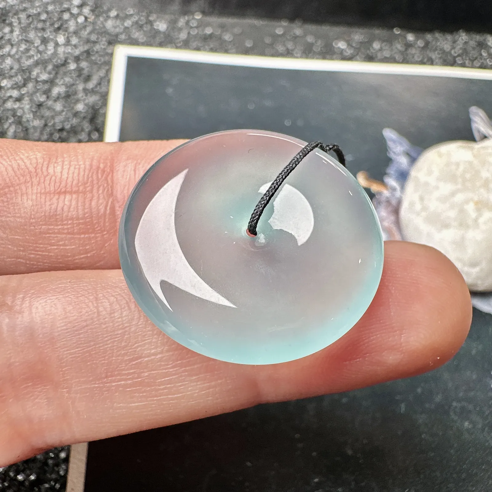 【冰扣子】天空蓝老坑料子，质量很高，上身霸气，难得一见的高品质扣子，收藏品质