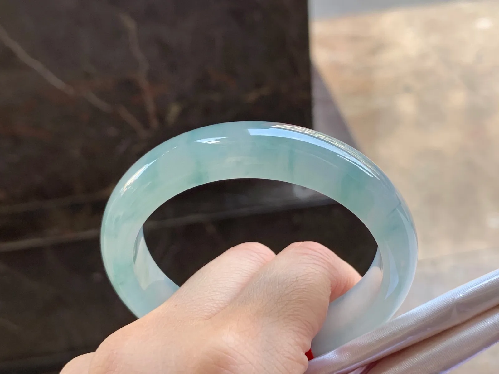 飘花手镯，种好水足，飘花灵动，56/13.6/8.5mm