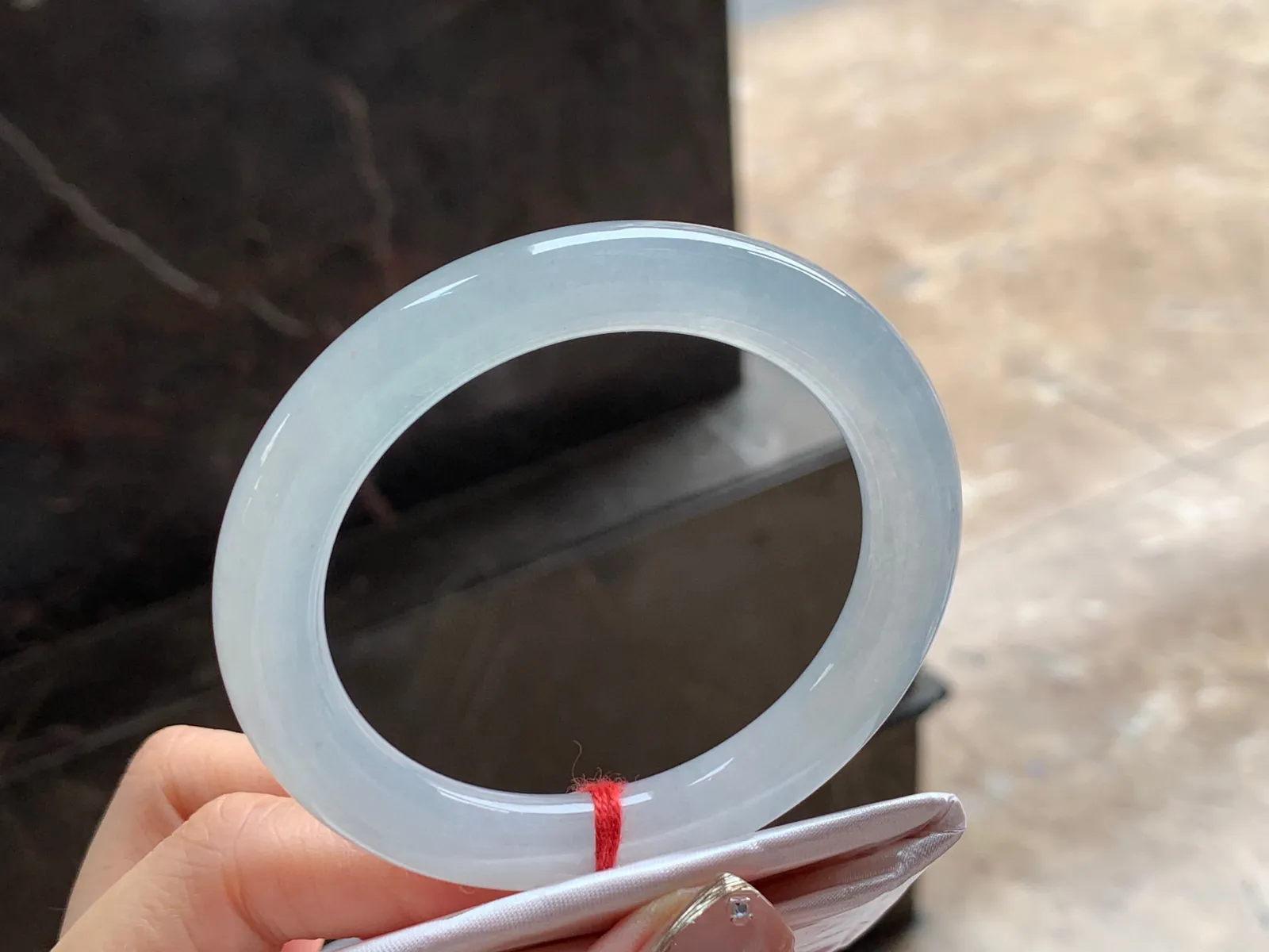 冰圆条手镯，种好水足，53.5/8.6/9.6mm