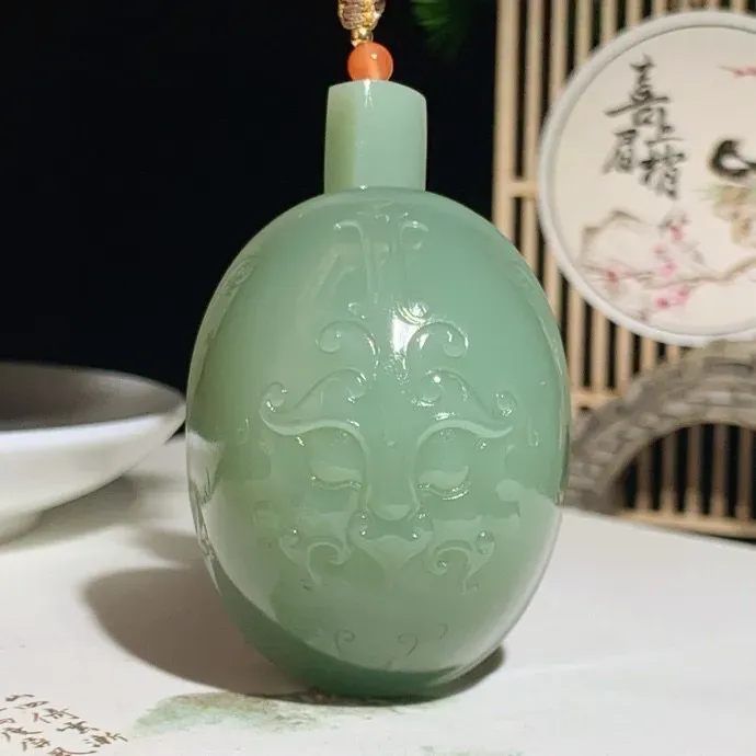 收藏级和田玉粉青俄罗斯碧玉龟壳富贵长寿把件  尺寸49/38/27重77.8克 玉质细腻油润  过灯无裂无杂无结构  品相大气  250407