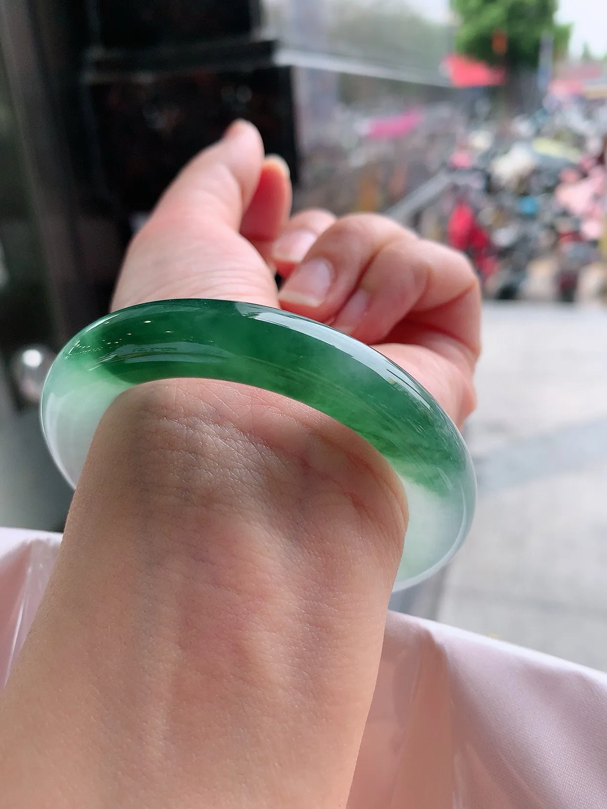 圆条冰玻半山水 无瑕 尺寸:52.6/10.8种色俱佳️️