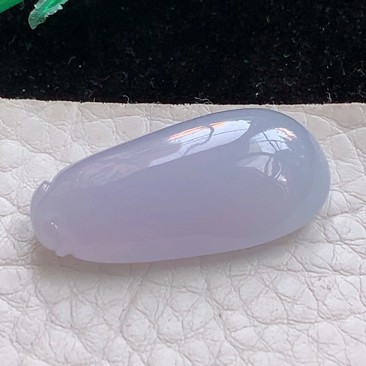 实拍f9镶嵌款缅甸翡翠A货冰润粉紫饱满福瓜 玉瓜玉吊坠 玉挂件29*14.6*8.5mm 暂未打孔