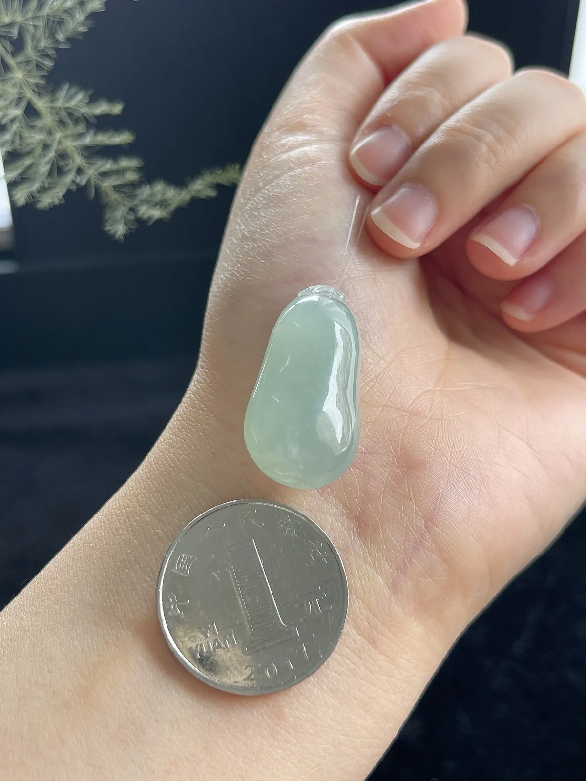 翡翠冰糯种淡绿色福瓜