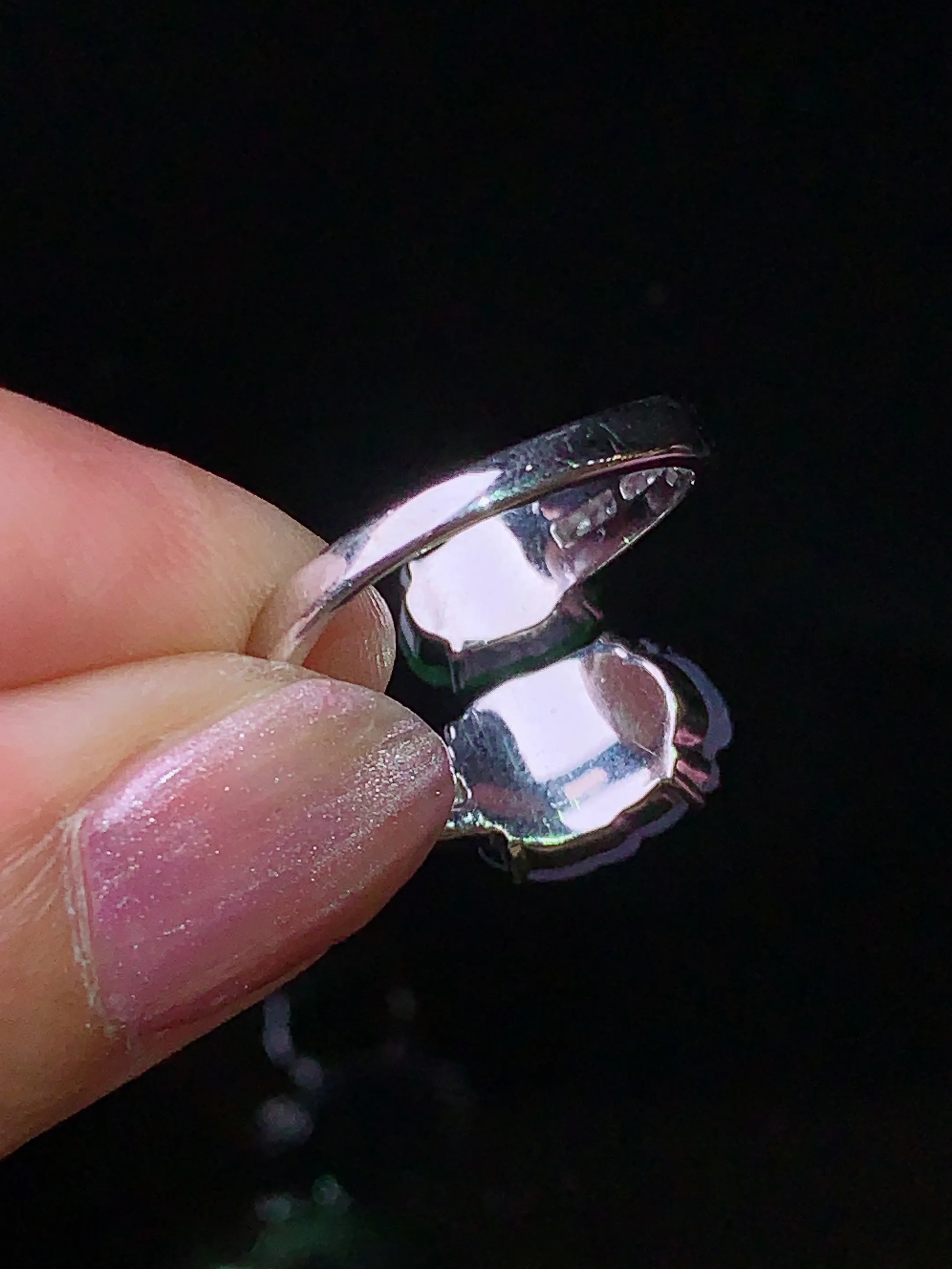 18k金钻镶嵌紫罗兰满绿貔貅组合戒指 玉质细腻 色泽清新艳丽 圈口14.5 裸石尺寸11.2*7.8*4.5