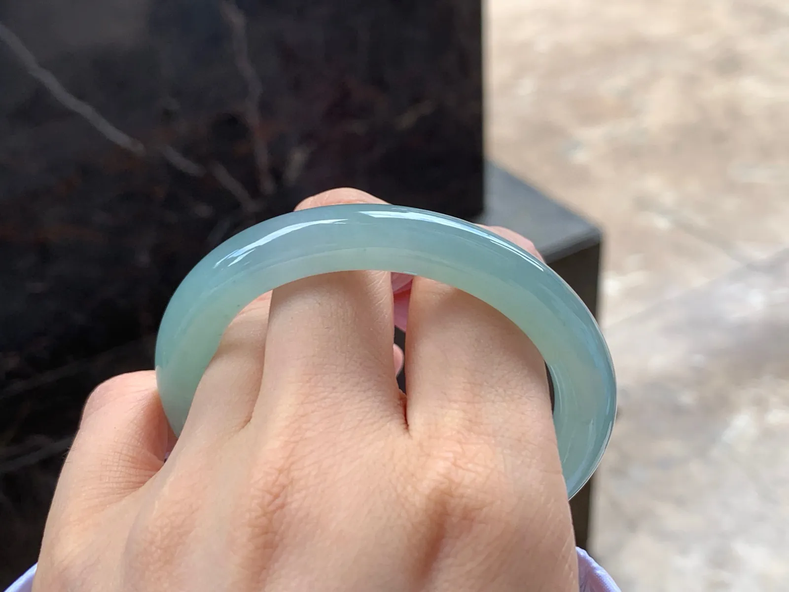 冰福镯，底色漂亮，种好水润，52.3/9.1mm