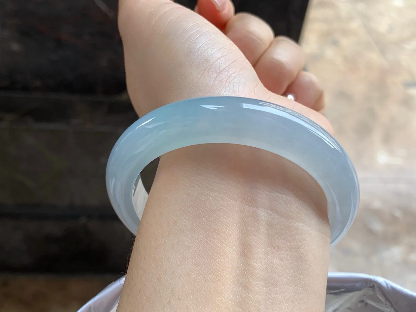 冰手镯，种好水润，56.6/12.5/9.3mm