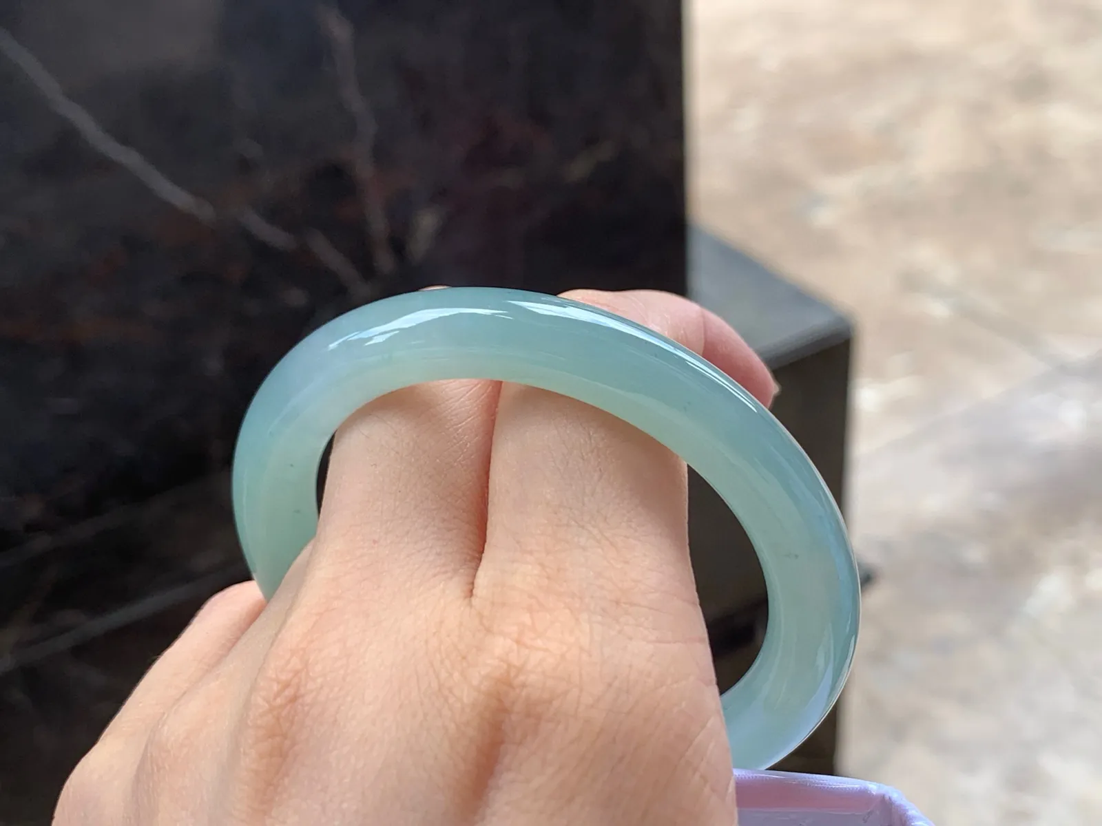 冰福镯，底色漂亮，种好水润，52.3/9.1mm