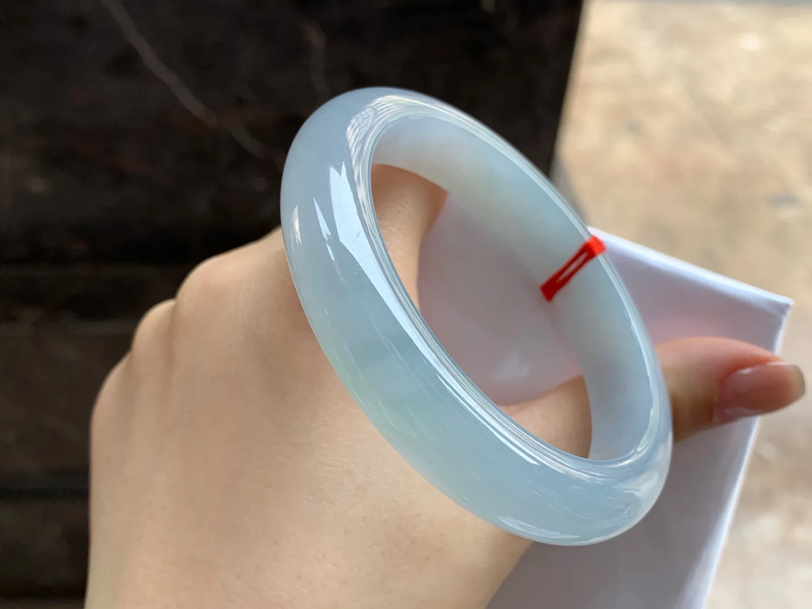 冰手镯，种好水润，56.6/12.5/9.3mm