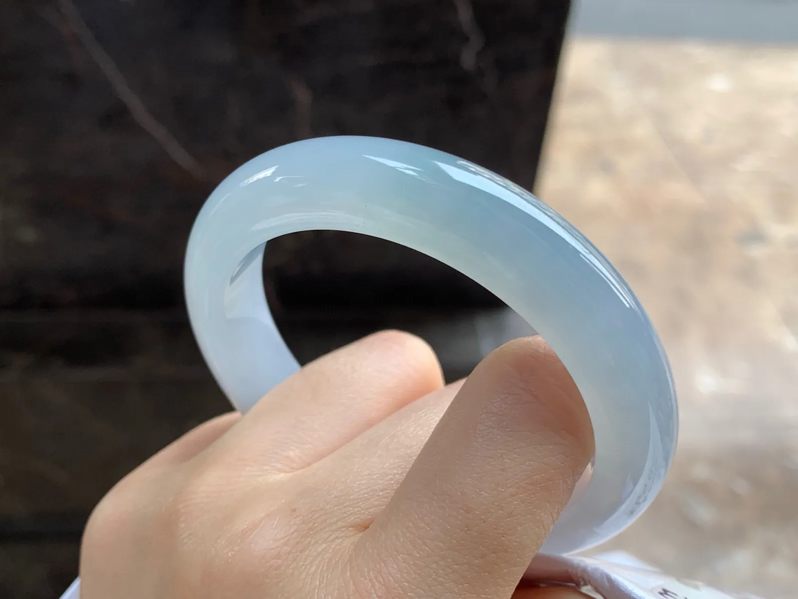 冰手镯，种好水润，56.6/12.5/9.3mm