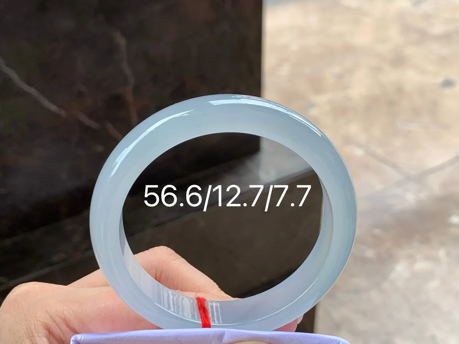 冰种手镯，种好水足，56.6/12.7/7.7mm