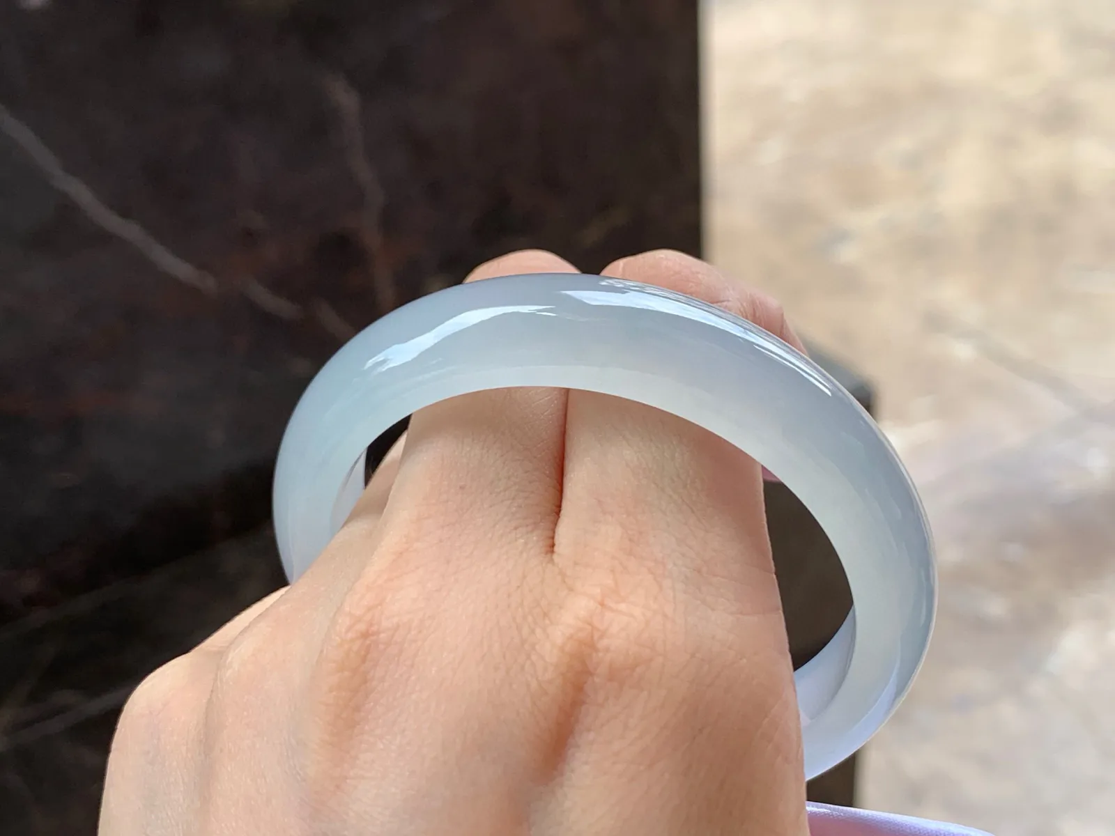 冰种手镯，种好水足，56.6/12.7/7.7mm