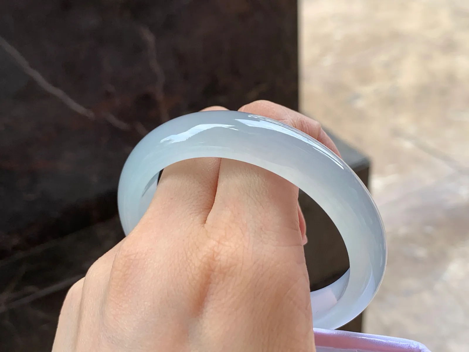 冰种手镯，种好水足，56.6/12.7/7.7mm