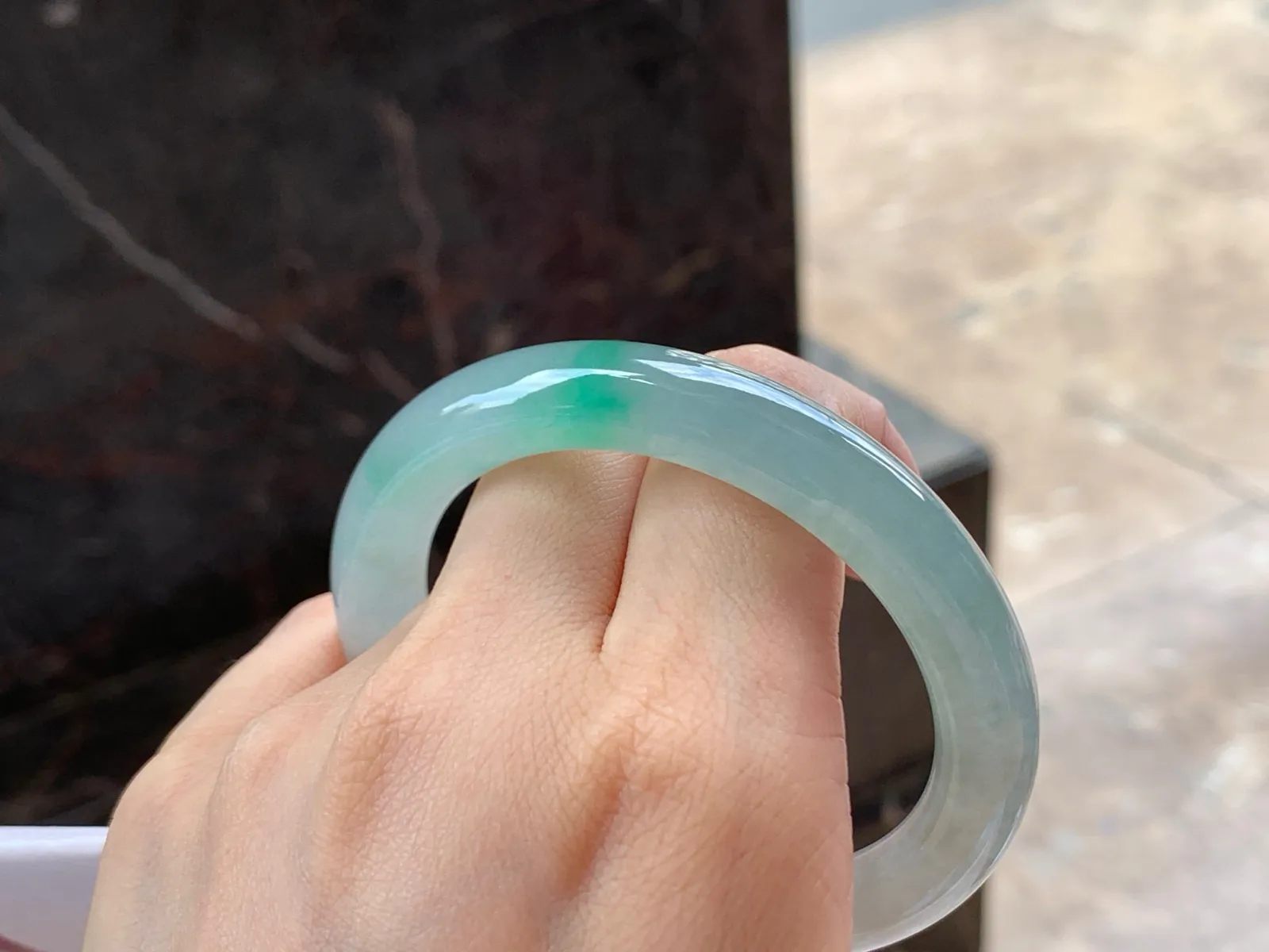 带色福镯，种好水足，55.1/9.8mm