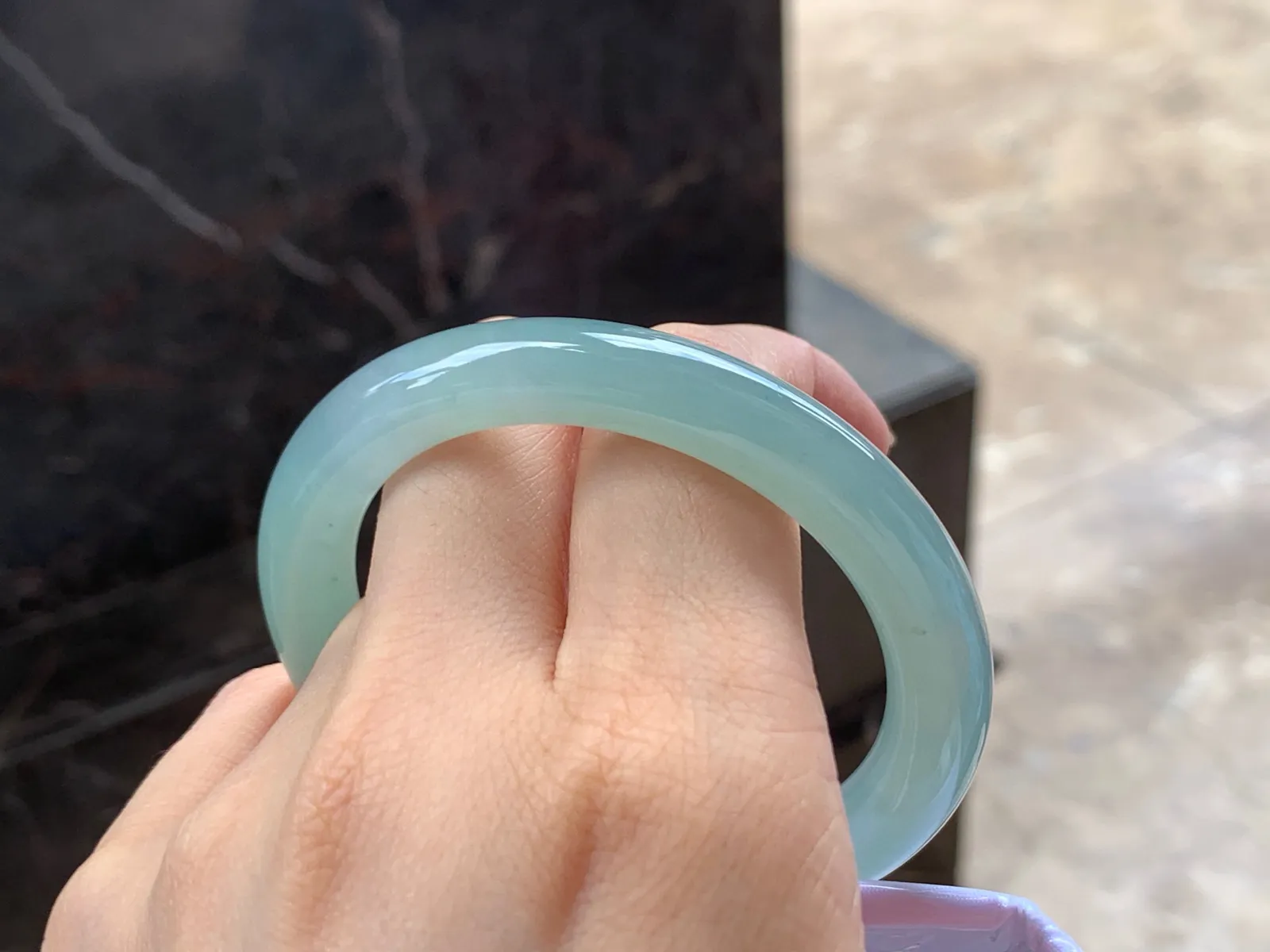 冰福镯，底色漂亮，种好水润，52.3/9.1mm