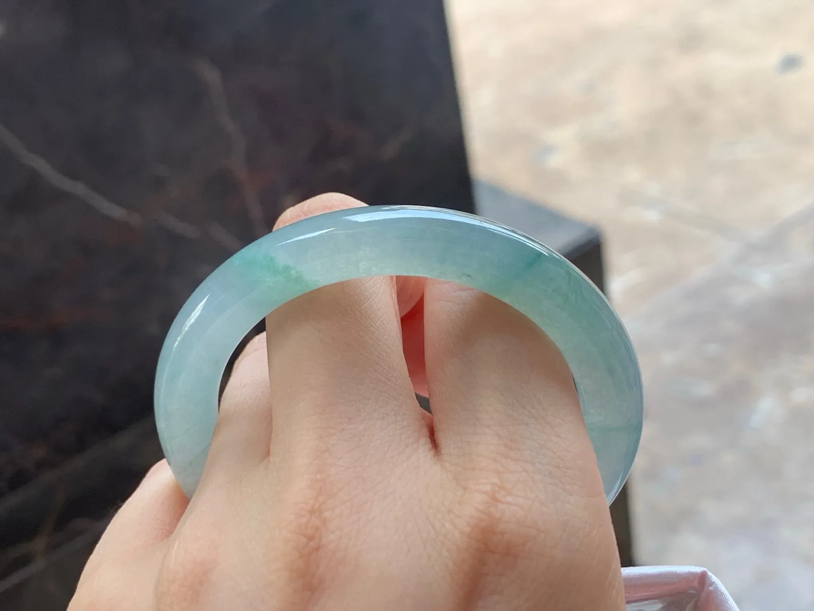 冰晴圆条手镯，底色漂亮，种好水足，51.8/8.6mm