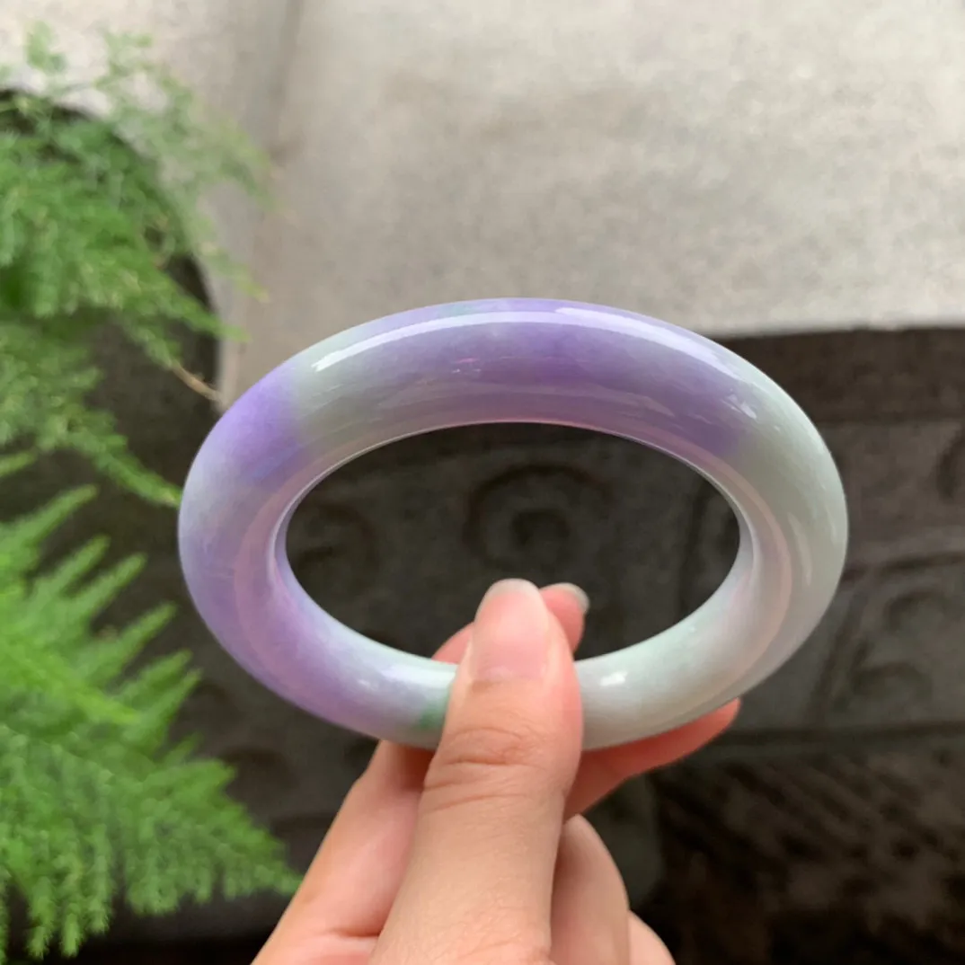 圈口 54.6-12.2【茄紫圆条手镯】圆条54 55可戴