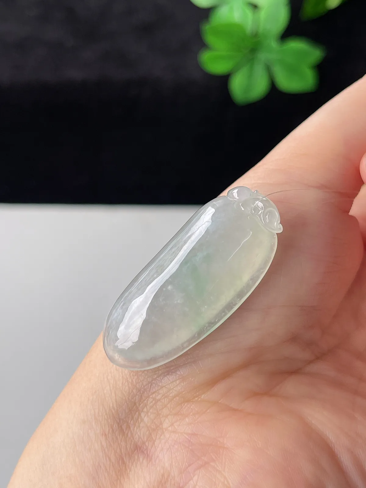 翡翠冰糯种飘绿福瓜