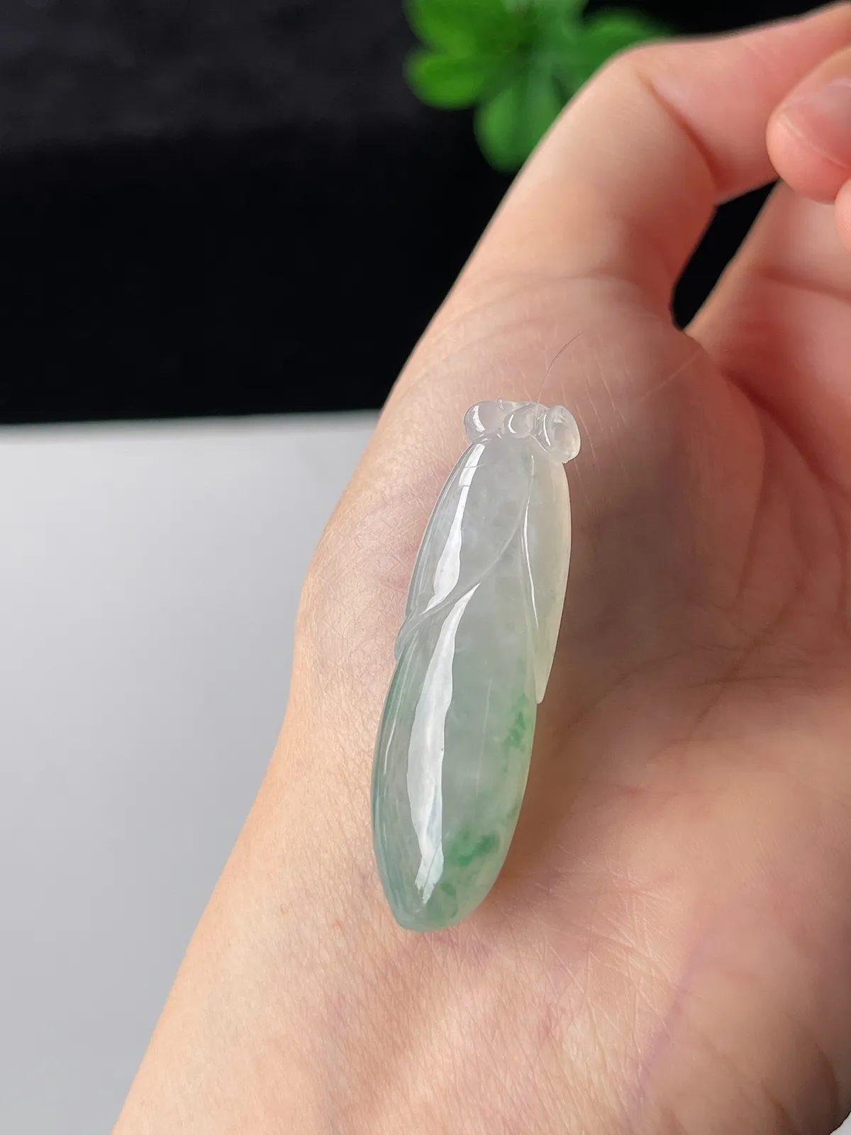 翡翠冰糯种绿色飘花福瓜
