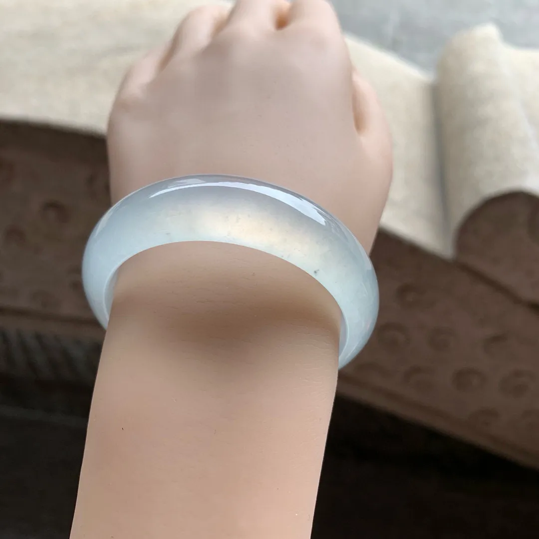 贵妃冰玻白月光 无瑕 尺寸:58.5/51.5/14.5/7.1 荧光闪闪 