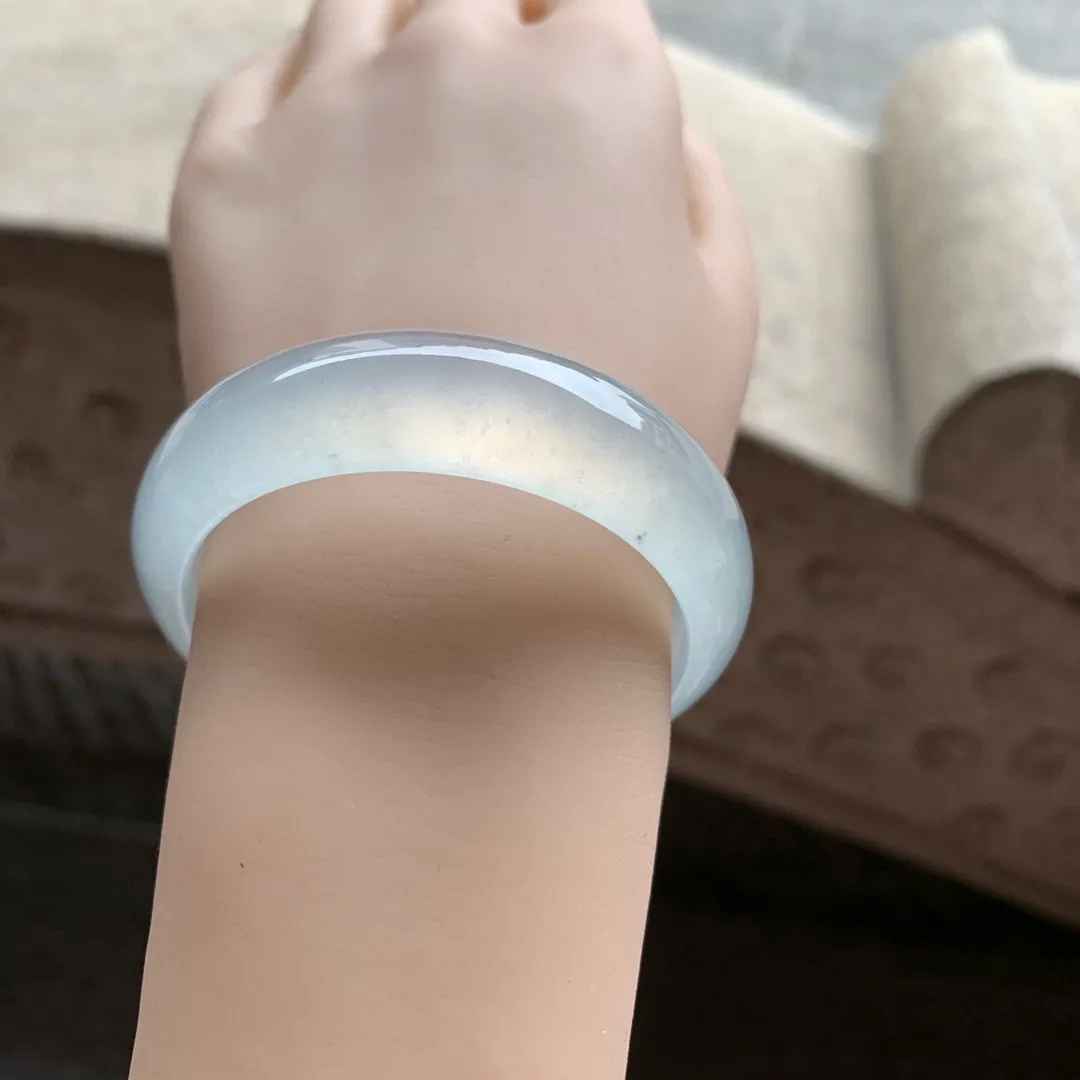 贵妃冰玻白月光 无瑕 尺寸:58.5/51.5/14.5/7.1 荧光闪闪 