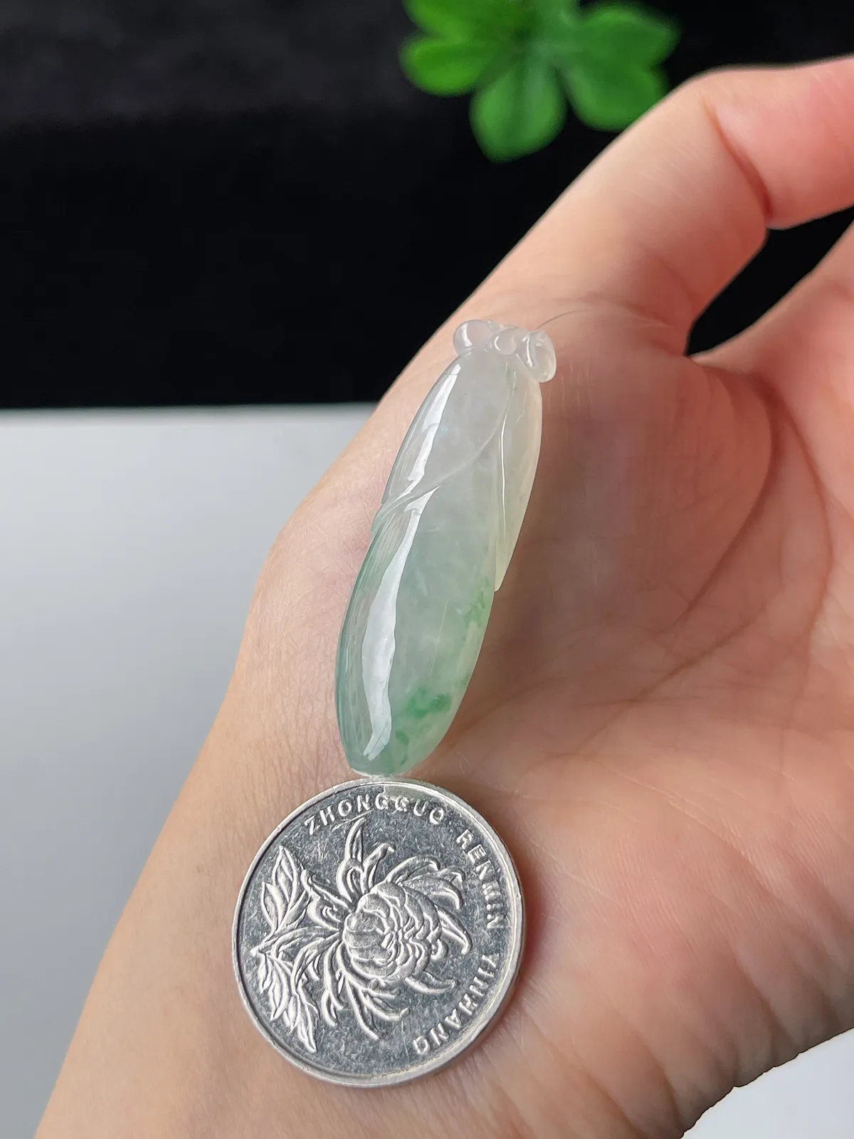 翡翠冰糯种绿色飘花福瓜