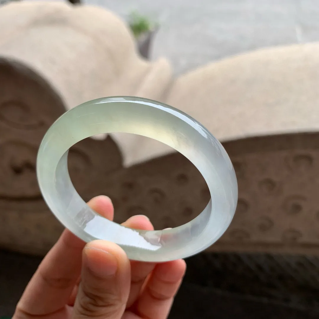 正圈玻璃种黄翡 无瑕 尺寸:51.5/11.2/7.9 种水好