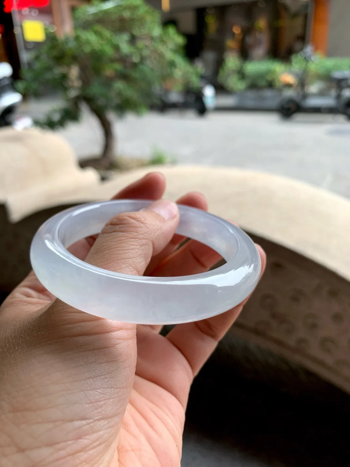 正圈冰玻种白月光 微冰丝 不影响 尺寸:56.2/11.7/8.8 种水好