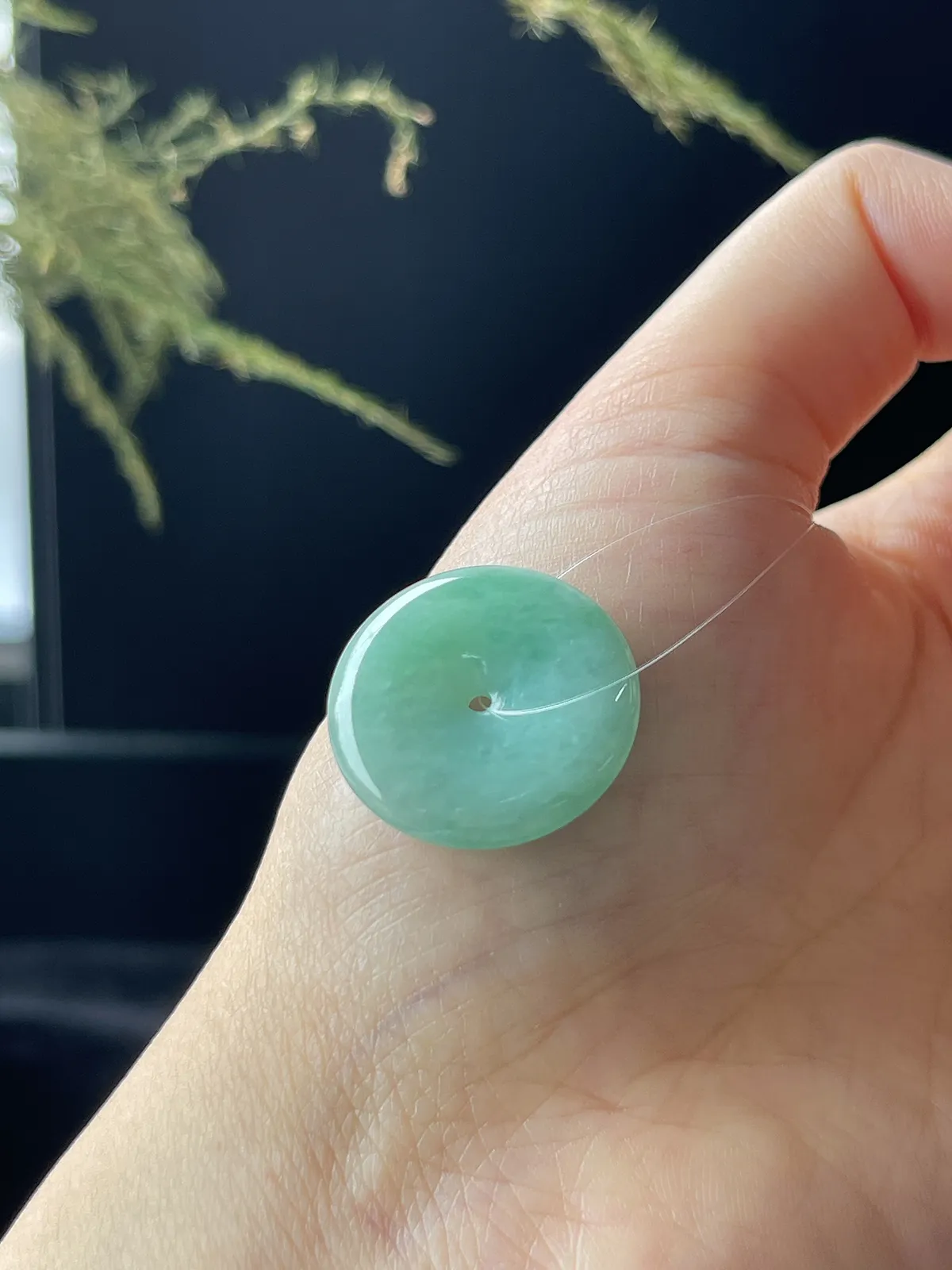 翡翠冰糯种浅绿色平安扣