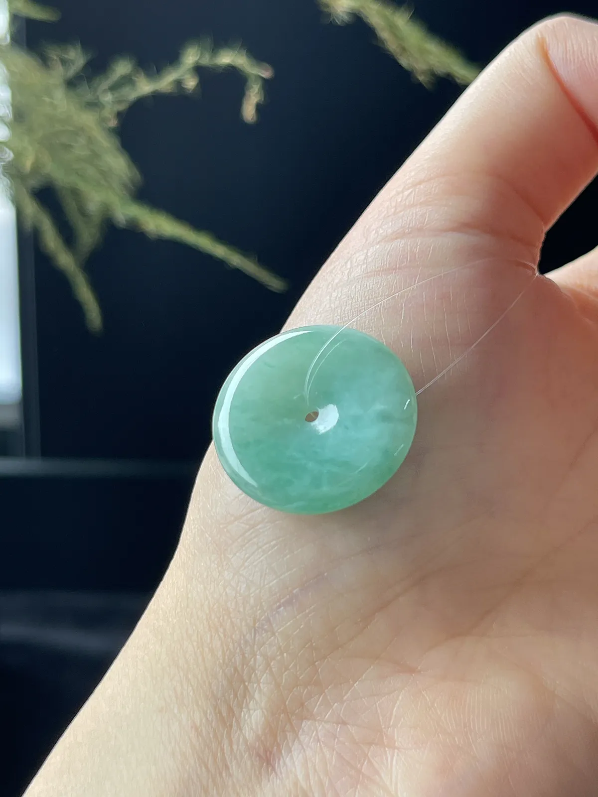 翡翠冰糯种浅绿色平安扣