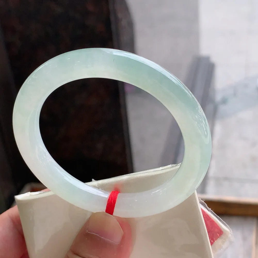 圆条高冰绿 无瑕 尺寸:55.9/9.7 种水好