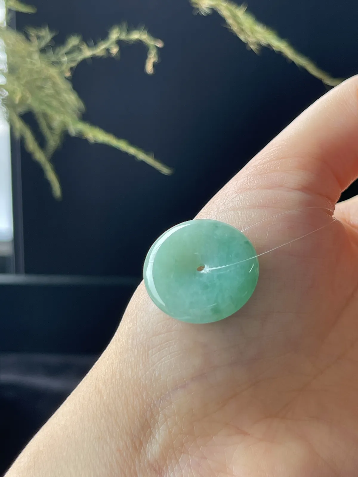翡翠冰糯种浅绿色平安扣