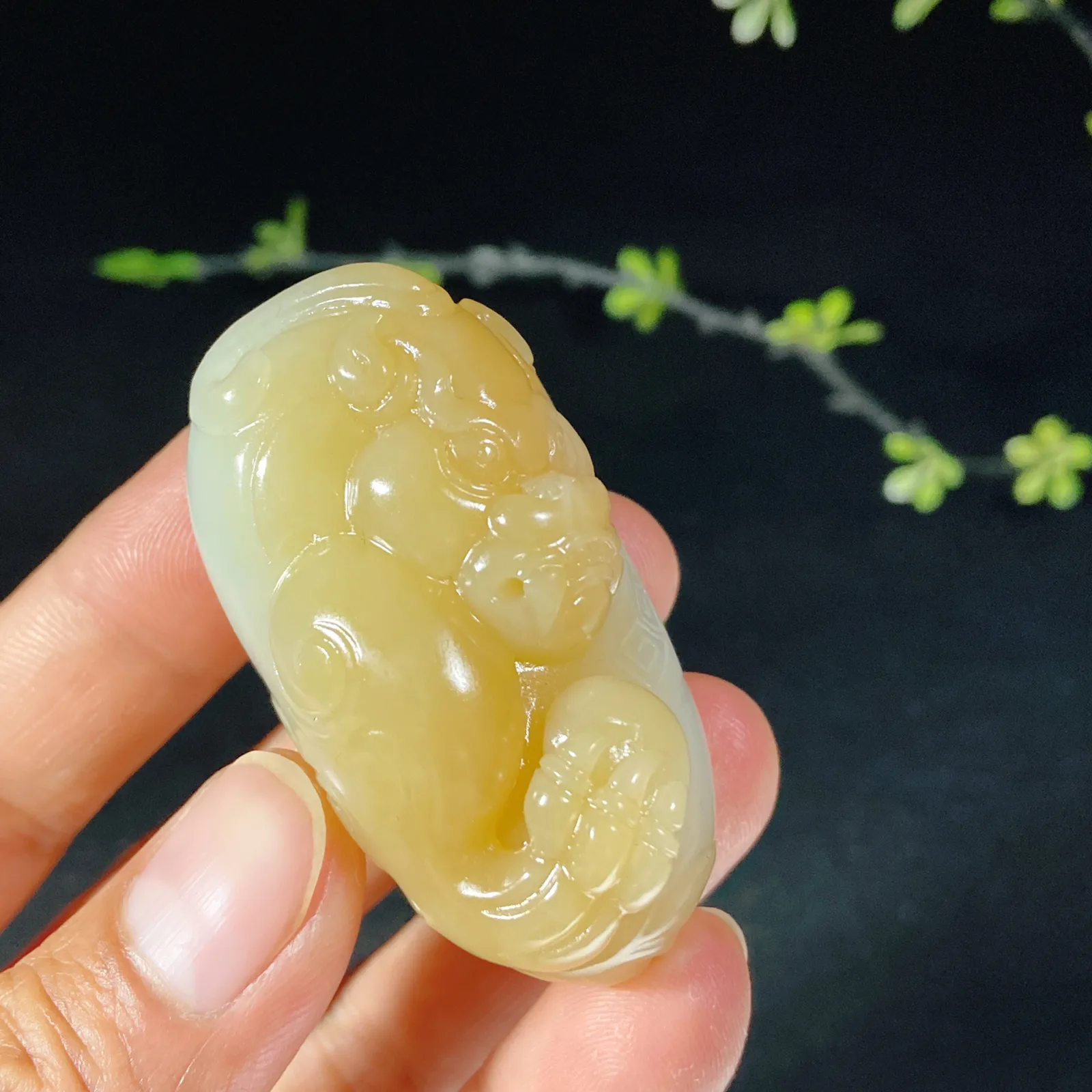 新疆和田玉且末糖貔貅55/38/28重76.7克无裂无杂玉质细腻油润雕工精湛
​