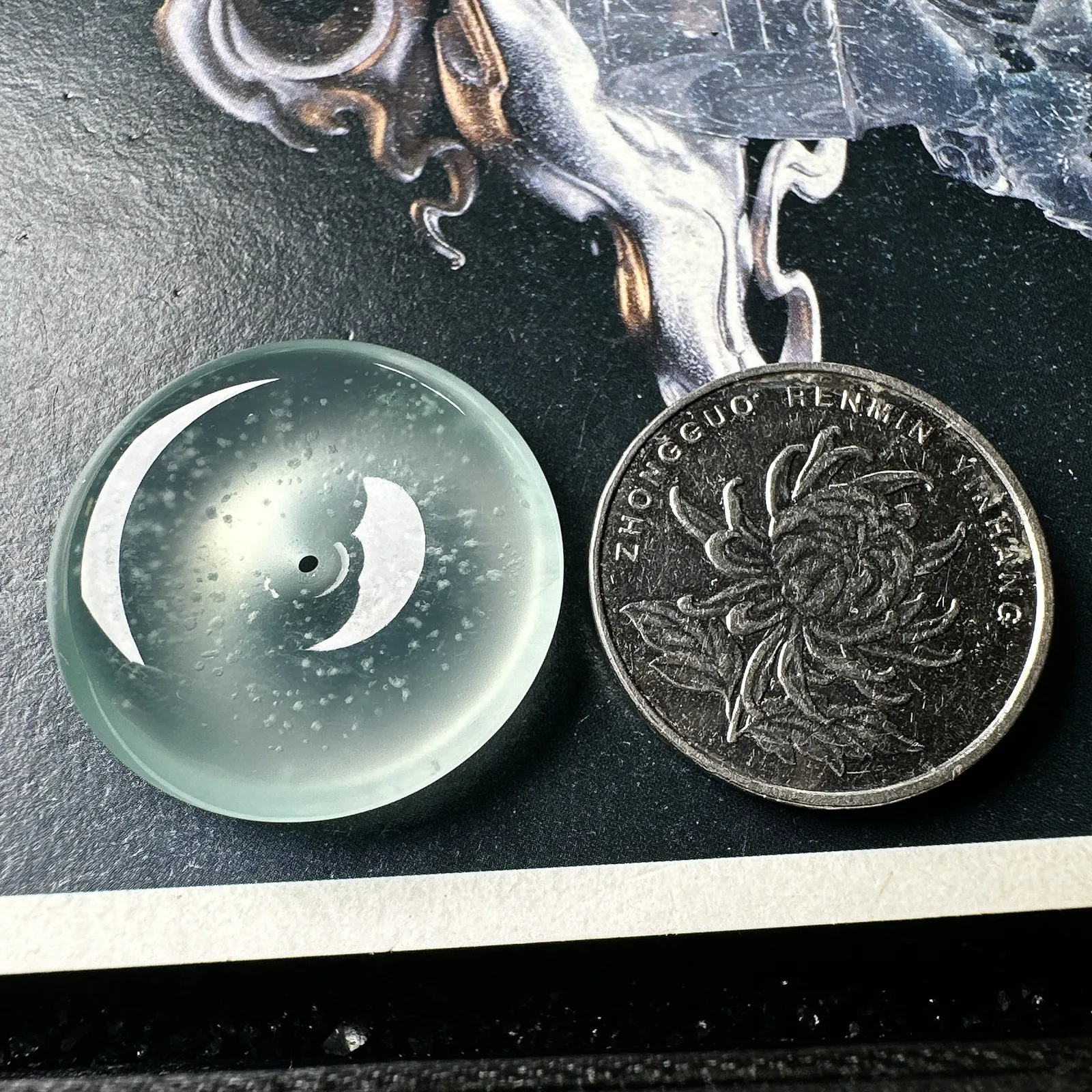 【玻璃种雪花棉平安扣】木那老坑料，质地细腻，冰润十足，种老冰透，荧光闪耀