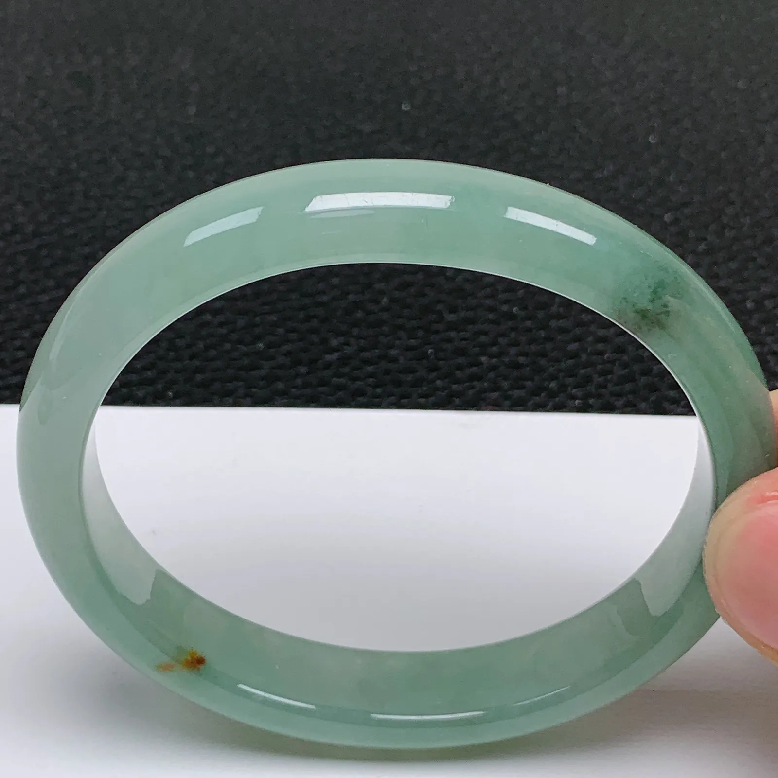 天然翡翠A货老坑冰润满绿贵妃手镯 尺寸55.2*49.2*11*6.6mm