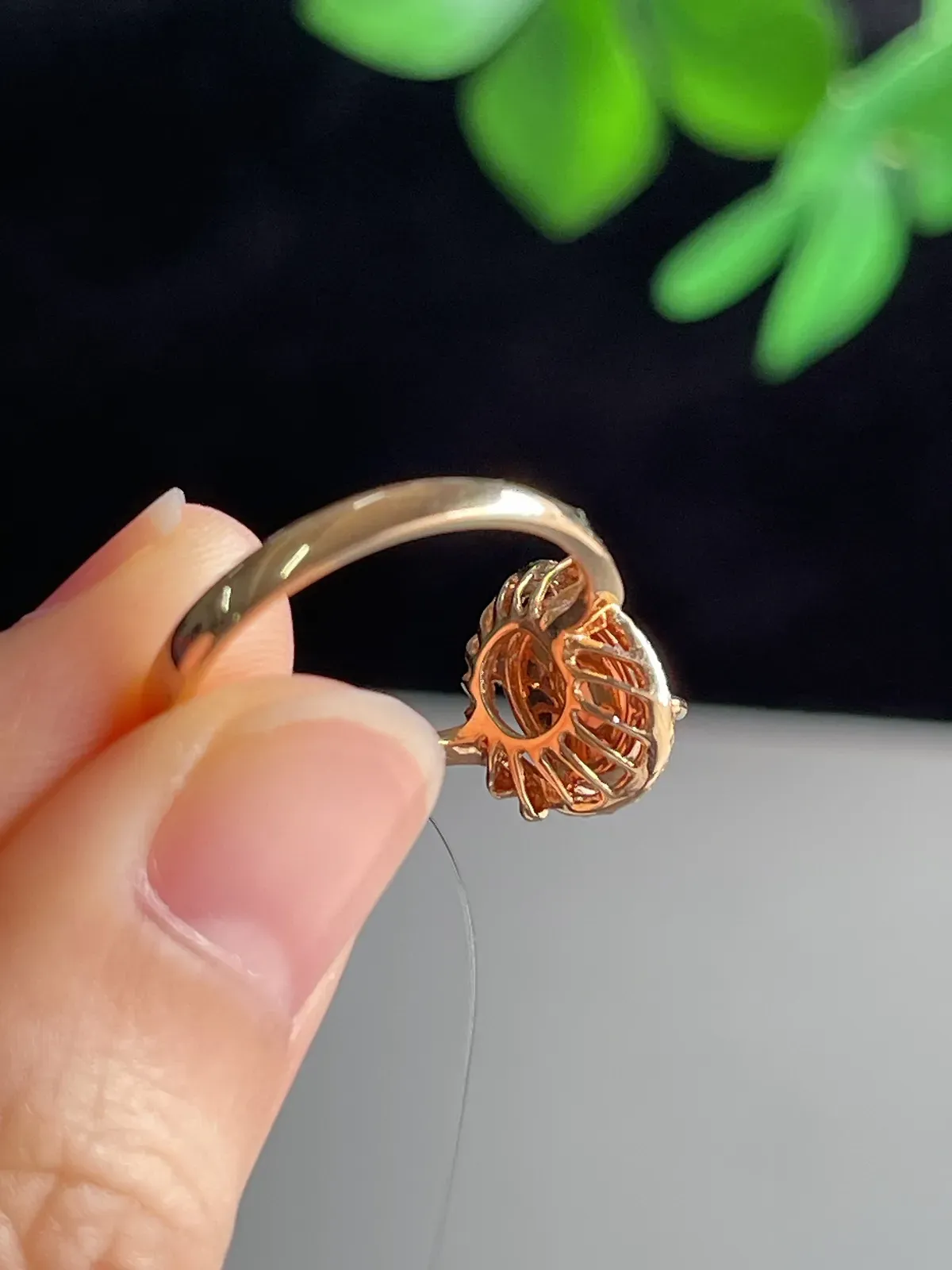 翡翠冰糯种绿色戒指