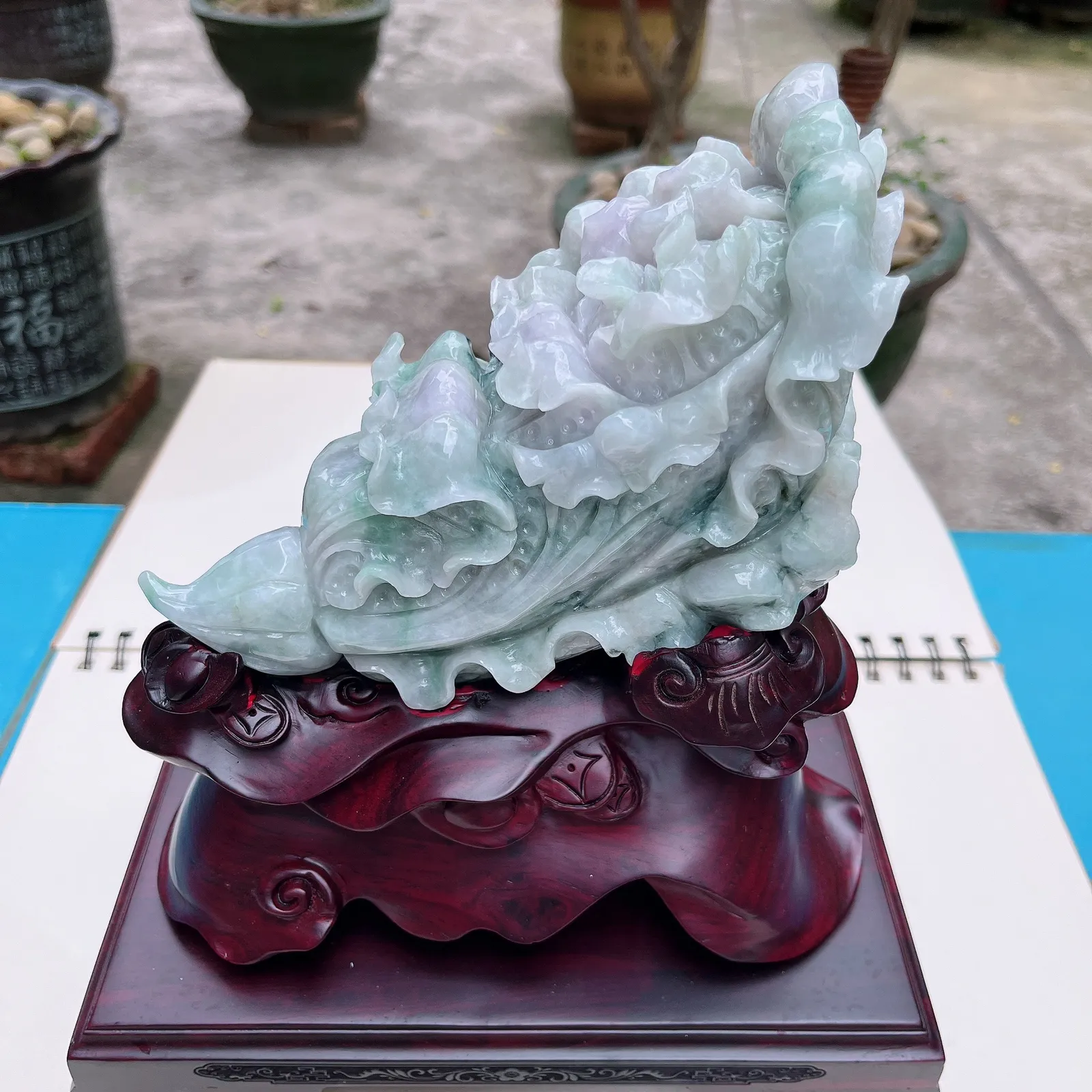 天然翡翠A货老坑水润春彩招财进宝百财摆件 裸石尺寸：145/155/80mm连底坐：230/220/110mm 重量：1470.00g