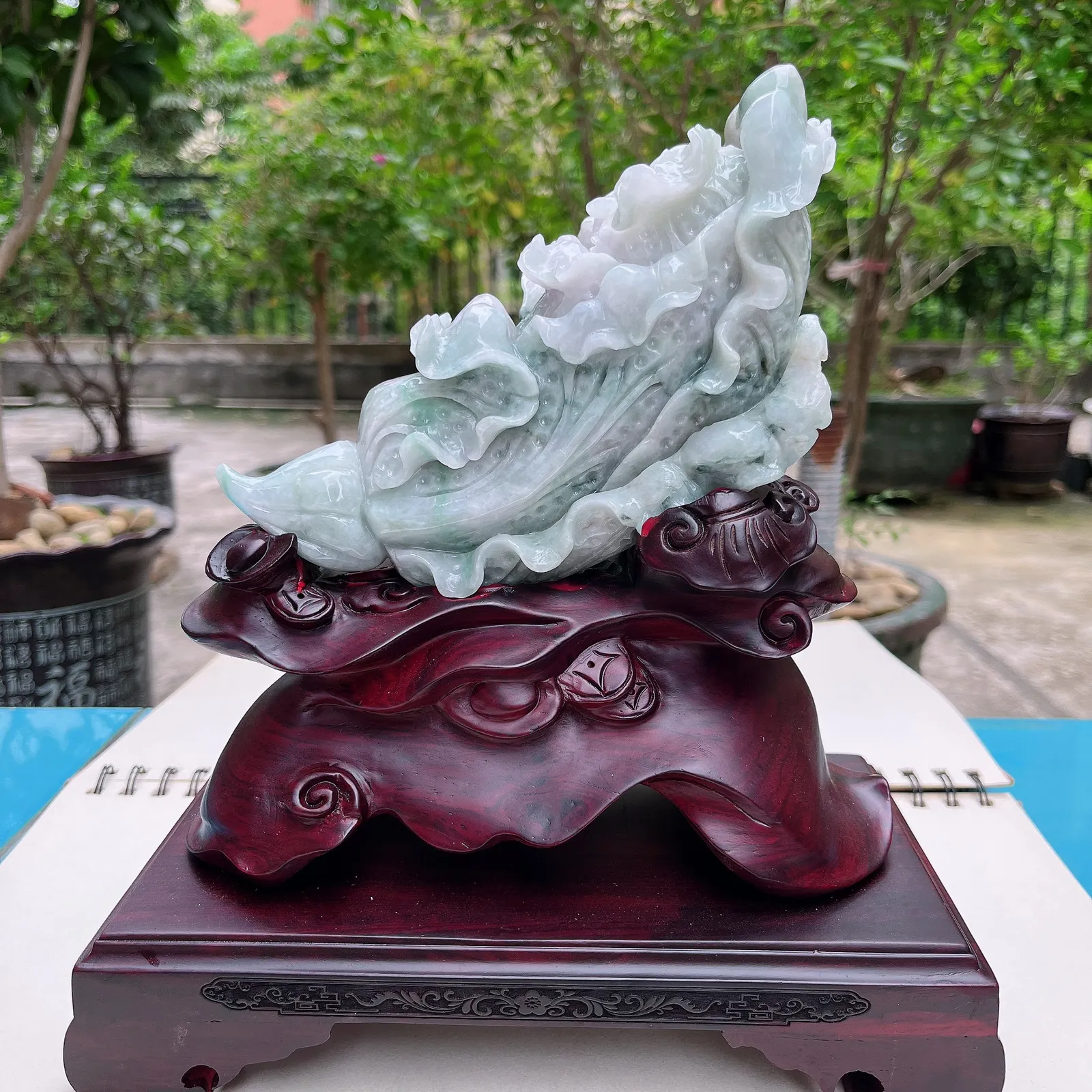 天然翡翠A货老坑水润春彩招财进宝百财摆件 裸石尺寸：145/155/80mm连底坐：230/220/110mm 重量：1470.00g